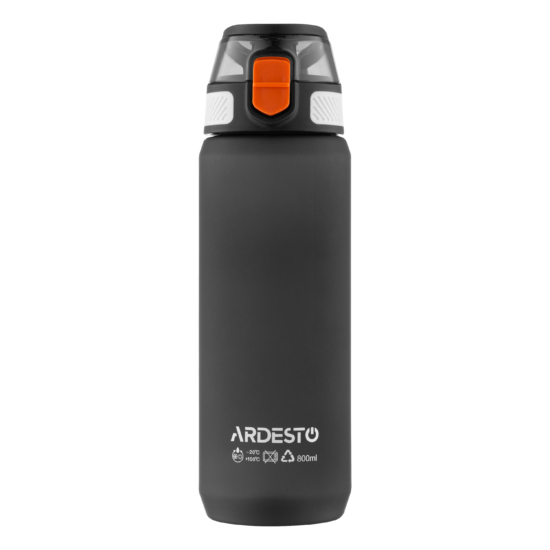 ARDESTO Пляшка для води Matte 800мл, пластик, чорний
