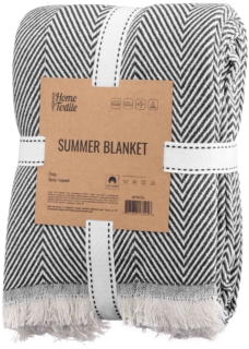 Плед Ardesto Summer 140х190см, 100% бавовна, чорнийПлед Summer 140х190см, 100% бавовна, чорний