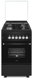 Cooker Ardesto gas, 50L, 50x60cm, glass lid, electric ignition, lighting, thermometer, coffee adapter, drop-down drawer, LPG conversion set (gas cylinder connection), black