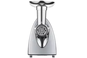 ARDESTO Meat grinder, 1800W, prod.-2kg/min, 3 cutting plates+for sausag.plates, tomato juicer, plastik, white-silver