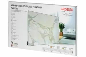 ARDESTO Керамічна електронагрівальна панель с терморегулятором HCP-550RBGM 550 Вт, 11 м2, 90 х 45 см, IP33, бежевий мармур