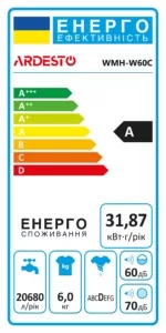ARDESTO Стиральная машина полуавтомат., 6кг, 1350, A, 41см, отжим, белый