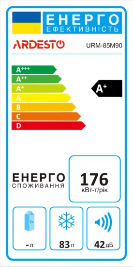 ARDESTO Freezer, 84.5×55.3×57.4, 83L, A+, ST, white