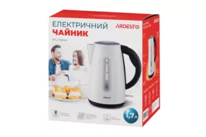 ARDESTO Електрочайник  1.7л, Strix, метал, білий
