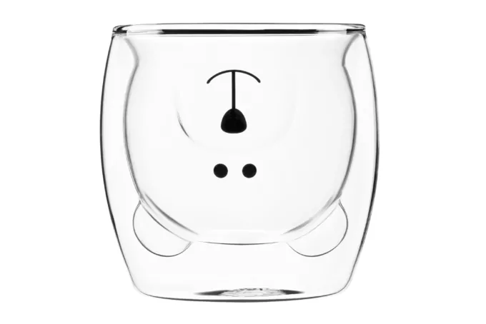 ARDESTO Double walled cup set Animals, 250 ml, 2 pcs, borosilicate glass