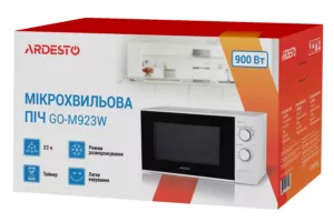 ARDESTO Microwave oven, 23L, mechanical control, 900W, button opening, white