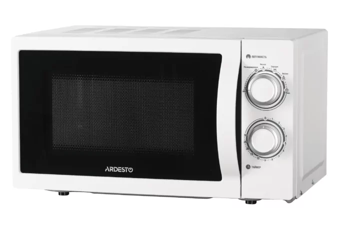 ARDESTO Microwave oven, 20L, mechanical control, 700W, handle opening, white