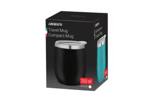 ARDESTO Термочашка Compact Mug 350 мл, черный, нержавеющая сталь