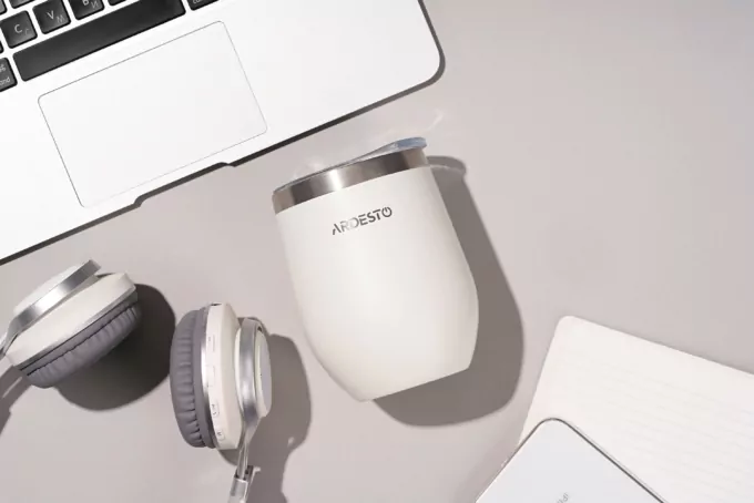 ARDESTO Термокухоль Compact Mug 350 мл, білий, нержавіюча сталь