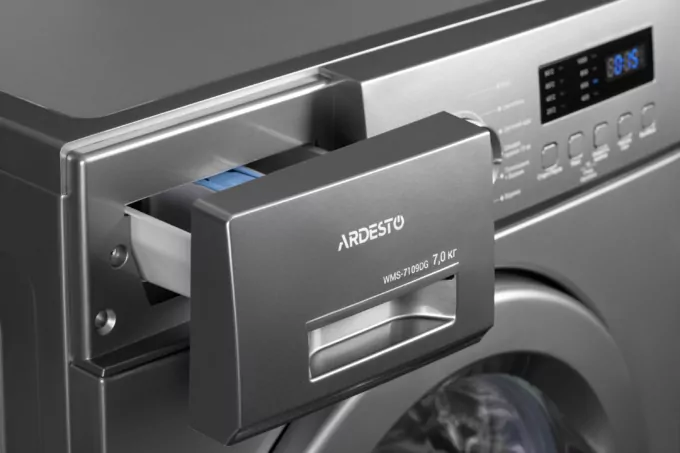 ARDESTO Пральна машина фронтальна, 7кг, 1000, А++, 48см, дисплей, сірий