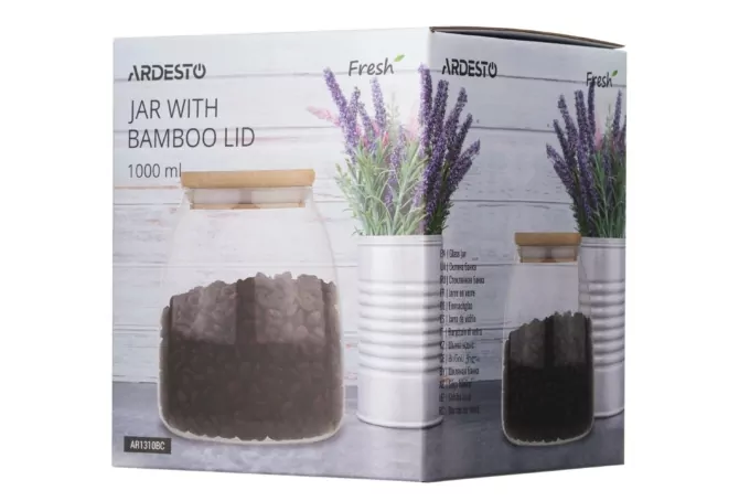 Банка для хранения ARDESTO Fresh Classic 1000 мл, стекло, бамбук AR1310BC