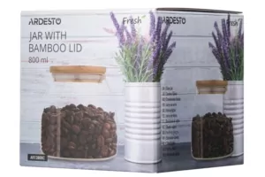 ARDESTO Банка для зберігання Fresh Classic 800 мл, скло, бамбук