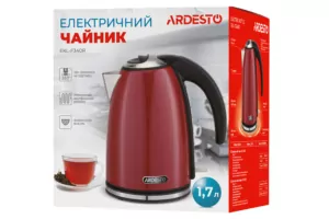 ARDESTO Електрочайник EKL-F340R 1.7л/2200Вт/strix контроль/нерж. сталь/червоний