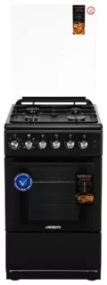 ARDESTO Cooker combined, 52L, 50x60cm, convection, cast-iron, lamp, LPG conversion set (gas cylinder connection), black
