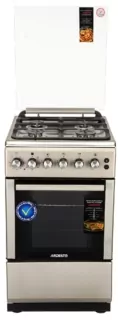 ARDESTO Cooker combined, 52L, 50x60cm, convection, cast-iron, lamp, LPG conversion set (gas cylinder connection), silver