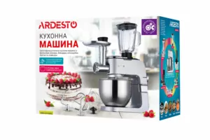 ARDESTO Кухонная машина KMCH-K1500SS/ 1500 Вт/ 6 скоростей + режим Pulse/ чаша 6 л./ блендер 1.5 л./серебристо-серый