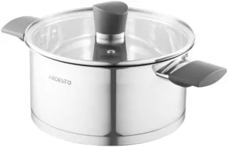 ARDESTO Casserole Gemini, glass lid, 3 l, stainless steel