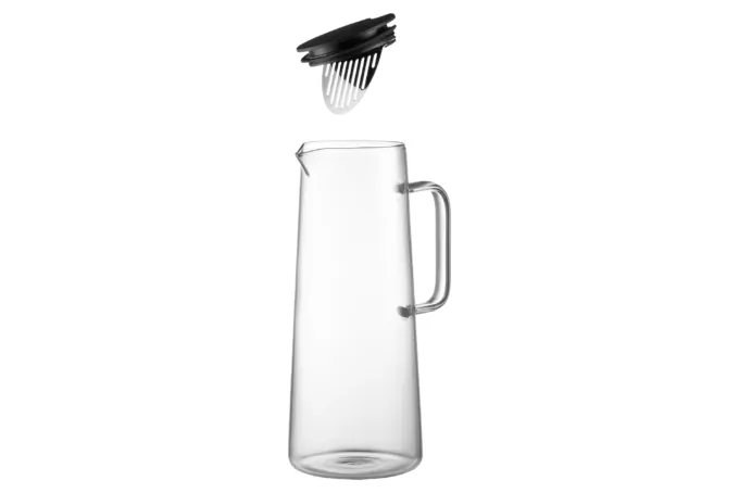 ARDESTO Pitcher Graphite with lid, 1350 ml, borosilicate glass