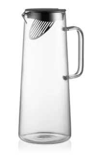 ARDESTO Pitcher Graphite with lid, 1350 ml, borosilicate glass