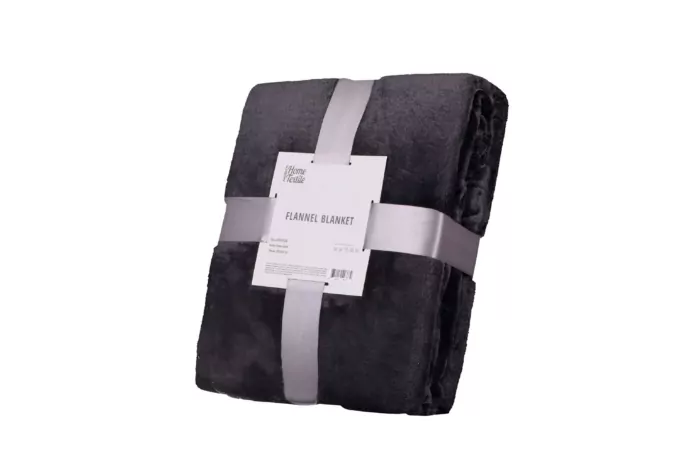 ARDESTO Flannel blanket, 160x200cm, dark grey, 100% polyester