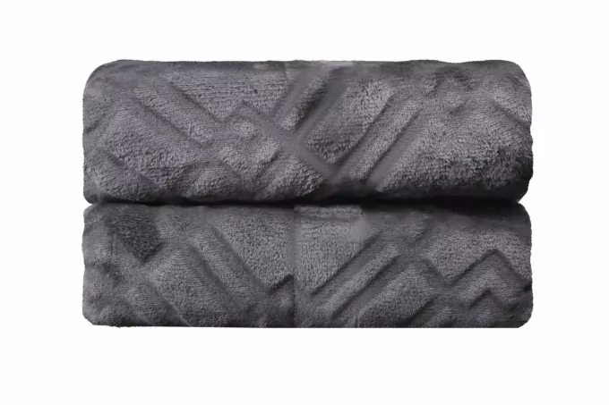 ARDESTO Embossed blanket, 160x200cm, grey, 100% polyester