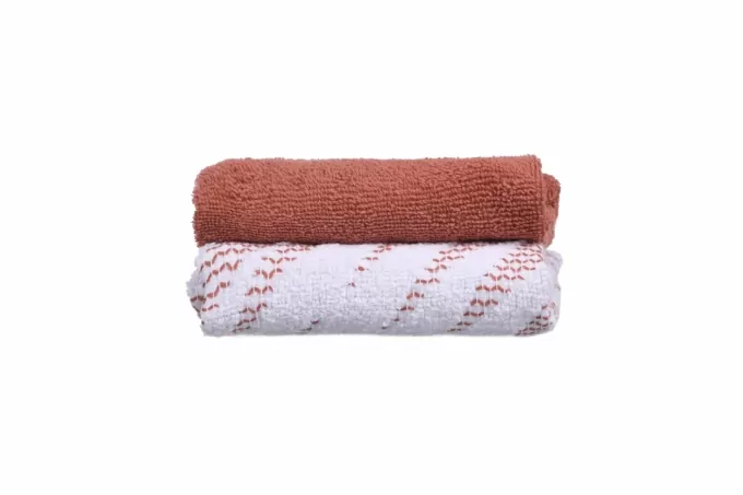 ARDESTO Kitchen towel set SuperSoft, terry, terracotta, 2x40x60cm, 100% cotton