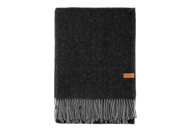 ARDESTO Blanket Leonardo Doubleface, 140x200cm, 100% wool, dark grey-grey