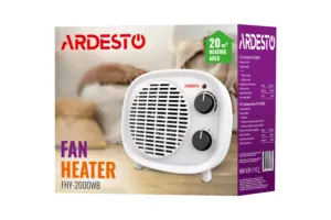 ARDESTO Fan heater, 20m2, 2000w, mechanical control, spiral heating element, white/black