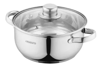 ARDESTO Casserole Gemini Gourmet, glass lid, 2.7 l, stainless steel