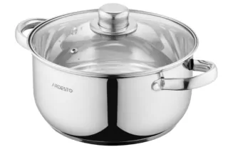 ARDESTO Casserole Gemini Gourmet, glass lid, 3.8 l, stainless steel