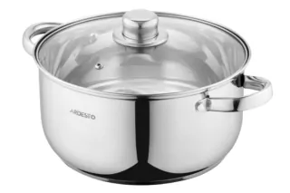 ARDESTO Casserole Gemini Gourmet, glass lid, 5 l, stainless steel