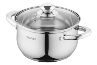 ARDESTO Casserole Gemini Gourmet, glass lid, 2.3 l, stainless steel