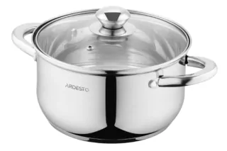 ARDESTO Casserole Gemini Gourmet, glass lid, 3.2 l, stainless steel