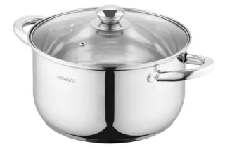 ARDESTO Casserole Gemini Gourmet, glass lid, 5.8 l, stainless steel