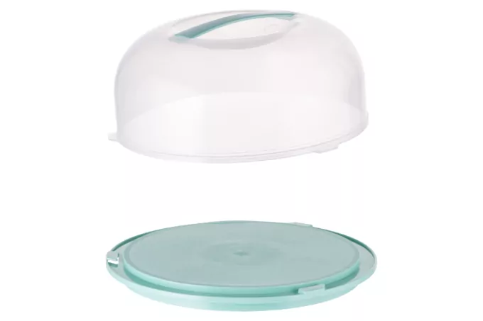 ARDESTO Cake carrier Tasty baking with lid, 28.4*11.5cm, tiffany blue