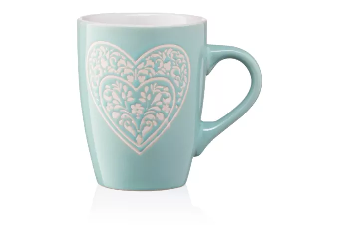 ARDESTO Mug Heart, 330 ml, light blue, ceramics