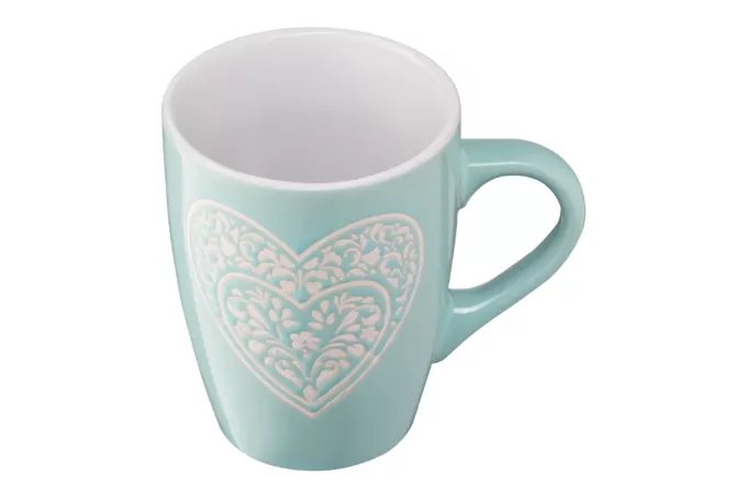 ARDESTO Mug Heart, 330 ml, light blue, ceramics