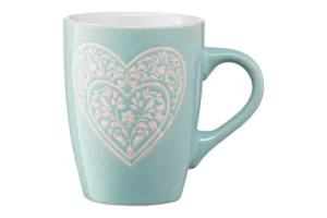 ARDESTO Mug Heart, 330 ml, light blue, ceramics