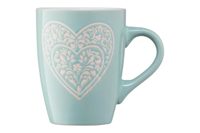 ARDESTO Mug Heart, 330 ml, light blue, ceramics