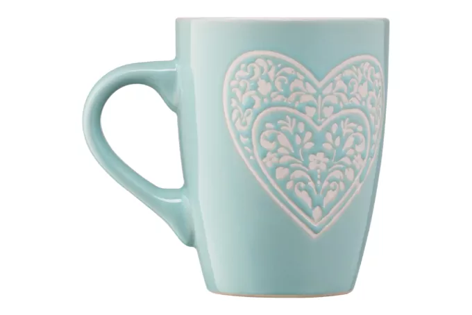 ARDESTO Mug Heart, 330 ml, light blue, ceramics