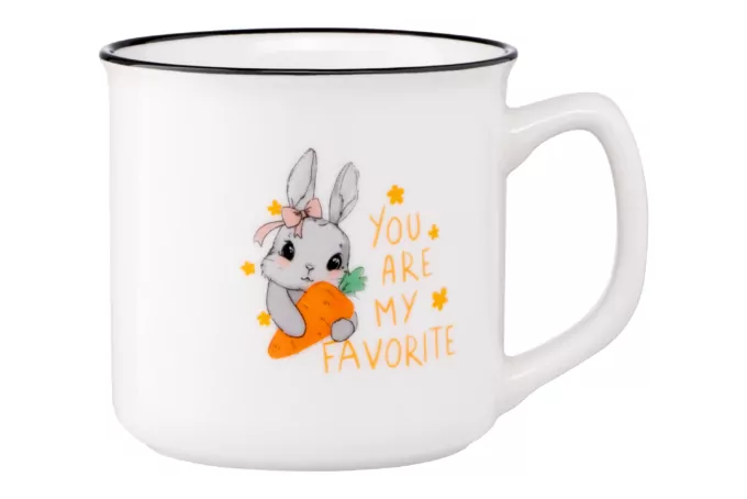 ARDESTO Mug Cute rabbit, 320 ml, new bone china