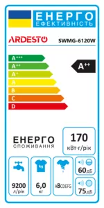 ARDESTO Пральна машина з фронт. завант. CrystalBright SWMG-6120W