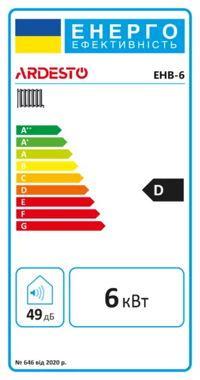 ARDESTO Настенный электрический одноконтурный котел EHB-6