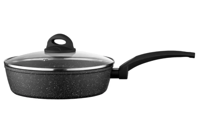 ARDESTO Deep Fry pan with lid Gemini Gourmet Viareggio, 24cm, aluminium, black