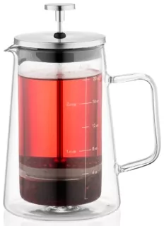 ARDESTO Double wall french press BLACK MARS, 600 ml, stainless steel, glass