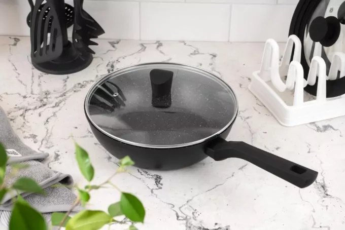 ARDESTO Deep Fry pan Gemini Gourmet Bolzano, 24cm, aluminium, black