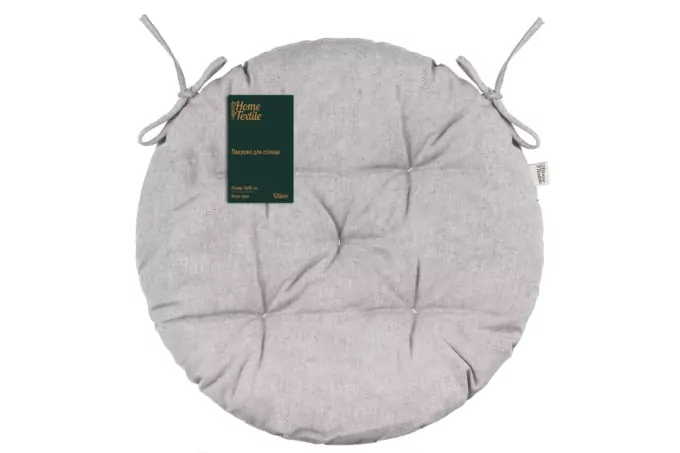 ARDESTO Sitpad Oliver, gray, D-40 cm, 100% cotton (filling 50% holofiber, 50% pp)