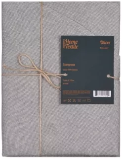 ARDESTO Tablecloth Oliver, gray, D-136 cm, 100% cotton