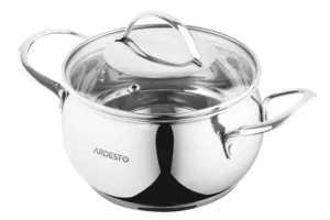 ARDESTO Casserole Gemini, glass lid, 2.2 l, stainless steel