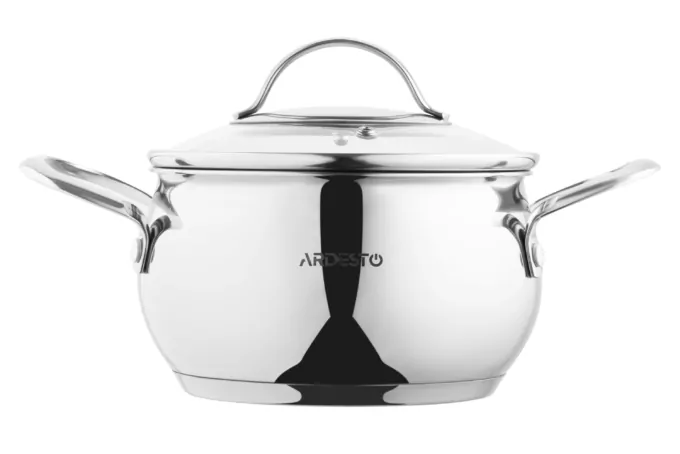 ARDESTO Casserole Gemini, glass lid, 2.2 l, stainless steel